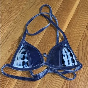 Blue velvet PINK bikini top size xs